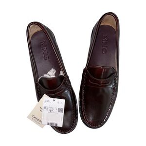 mango leather penny loafers